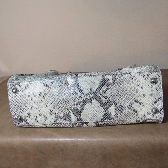 Michael Kors Gray Snakeskin Silver Hardware Large Hamilton Bag - Picture 13 of 15